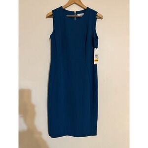 Calvin Klein Sheath Dress New Women's Size 10 Teal Shaping NWT Holiday Event